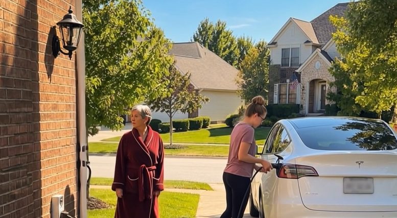Хванах съседката си да зарежда Tesla-та си от дома ми — Тя изобщо не беше подготвена за случилото се на следващата вечер